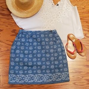 LIZ CLAIBORNE WRAP DENIM SKIRT 6P